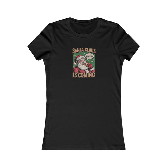 Santa Claus is Coming — Vintage Christmas Women's Tee (Dark)
