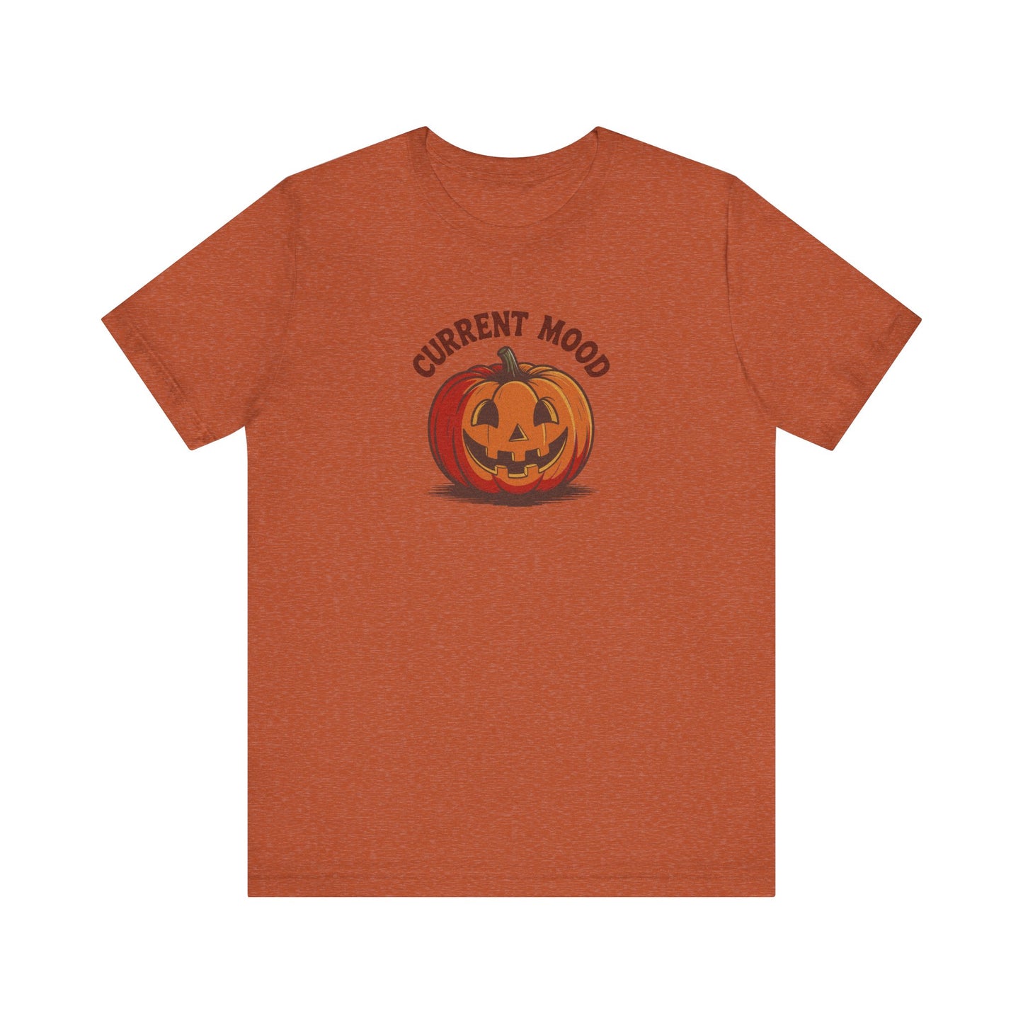 Current Mood (Classic Pumpkin) — Retro Halloween Tee (Light)