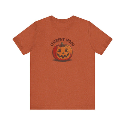 Current Mood (Classic Pumpkin) — Retro Halloween Tee (Light)