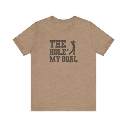 The Hole Is My Goal — Golf Silhouette Retro Tee (Light)