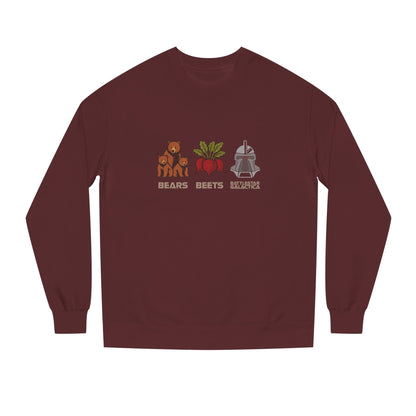 Bears, Beets, Battlestar (Captions) — Retro Sweatshirt (Dark)