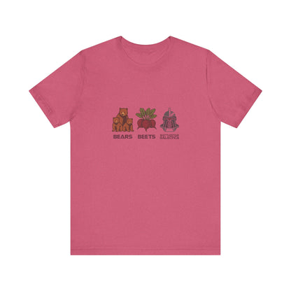 Bears, Beets, Battlestar (Captions) — Retro Tee (Light)