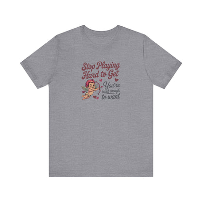 Stop Playing Hard to Get — Retro Cupid Tee (Light)