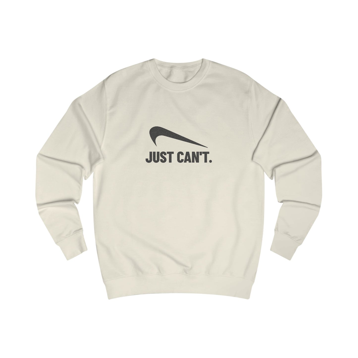 Just Can’t Athletic Parody — Retro Workout Sweatshirt (Light)