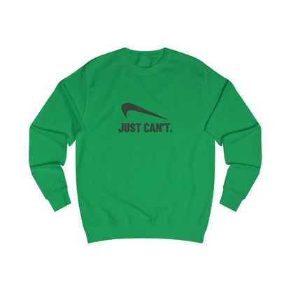 Just Can’t Athletic Parody — Retro Workout Sweatshirt (Light)