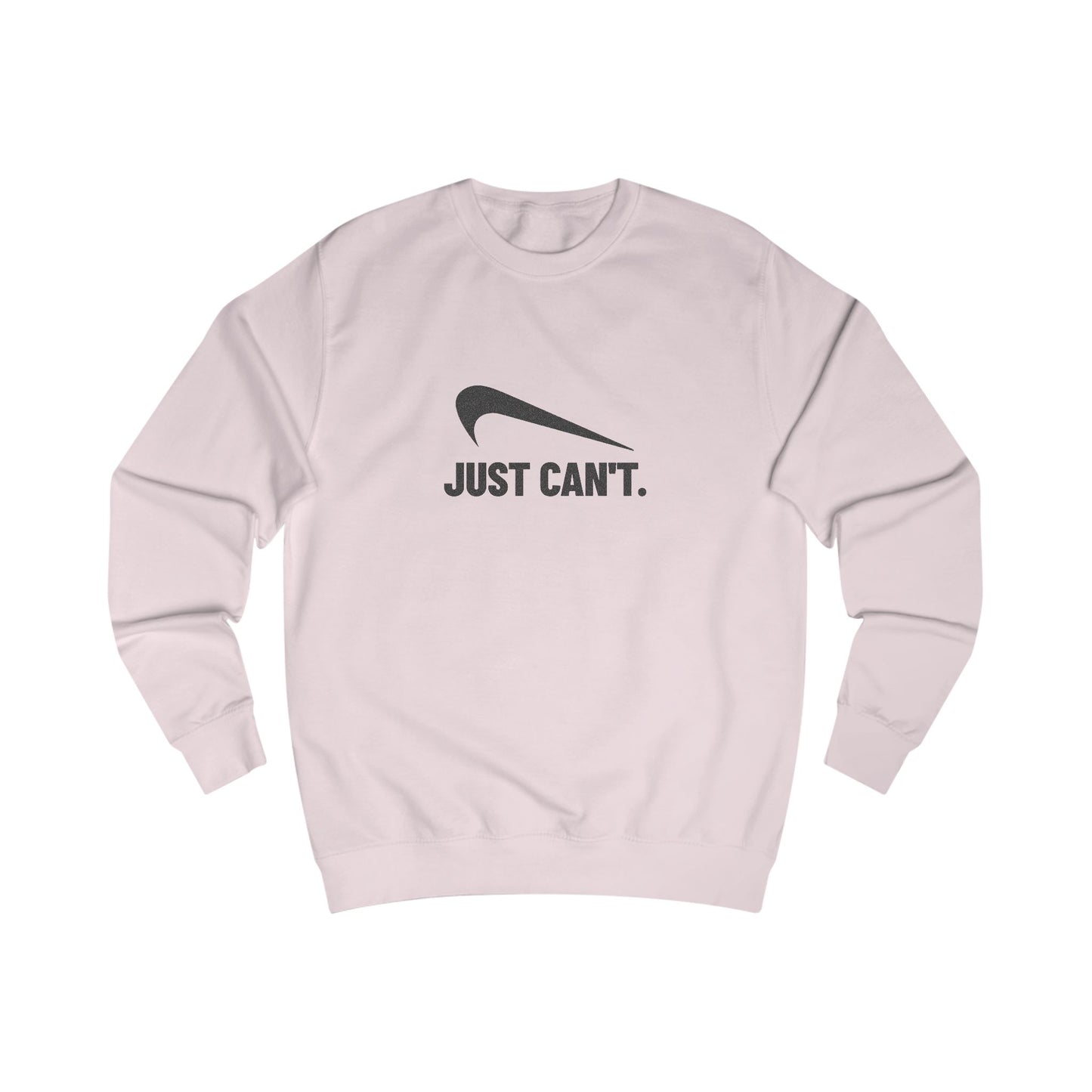 Just Can’t Athletic Parody — Retro Workout Sweatshirt (Light)