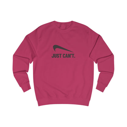 Just Can’t Athletic Parody — Retro Workout Sweatshirt (Light)