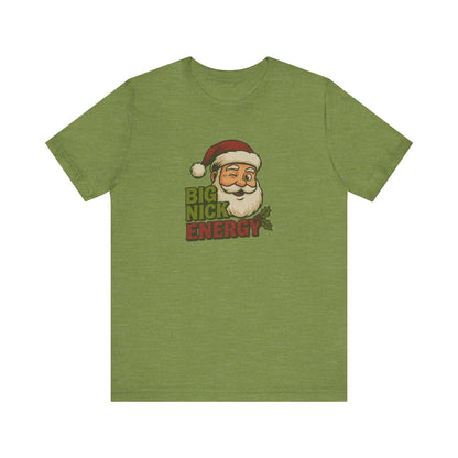 Big Nick Energy — Retro Santa Christmas Tee (Light)