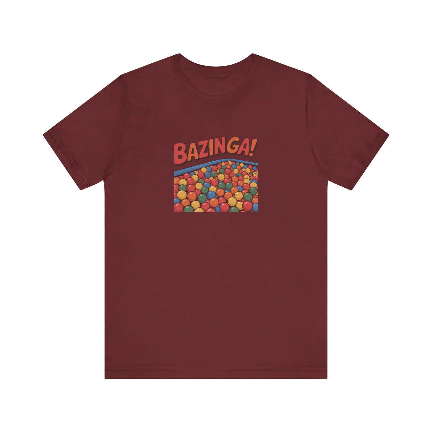Bazinga! Ball Pit — Big Bang Theory Retro Tee (Dark)