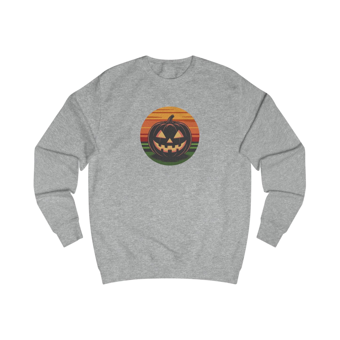 Retro Jack: Glowing Classic — Halloween Sunset Sweatshirt (Light)