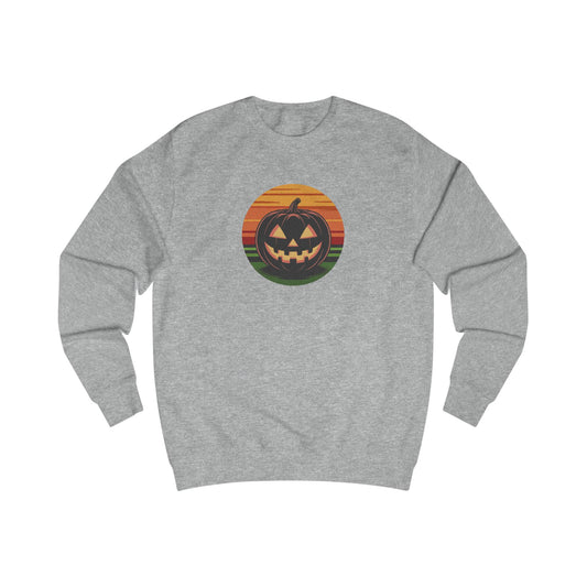 Retro Jack: Glowing Classic — Halloween Sunset Sweatshirt (Light)