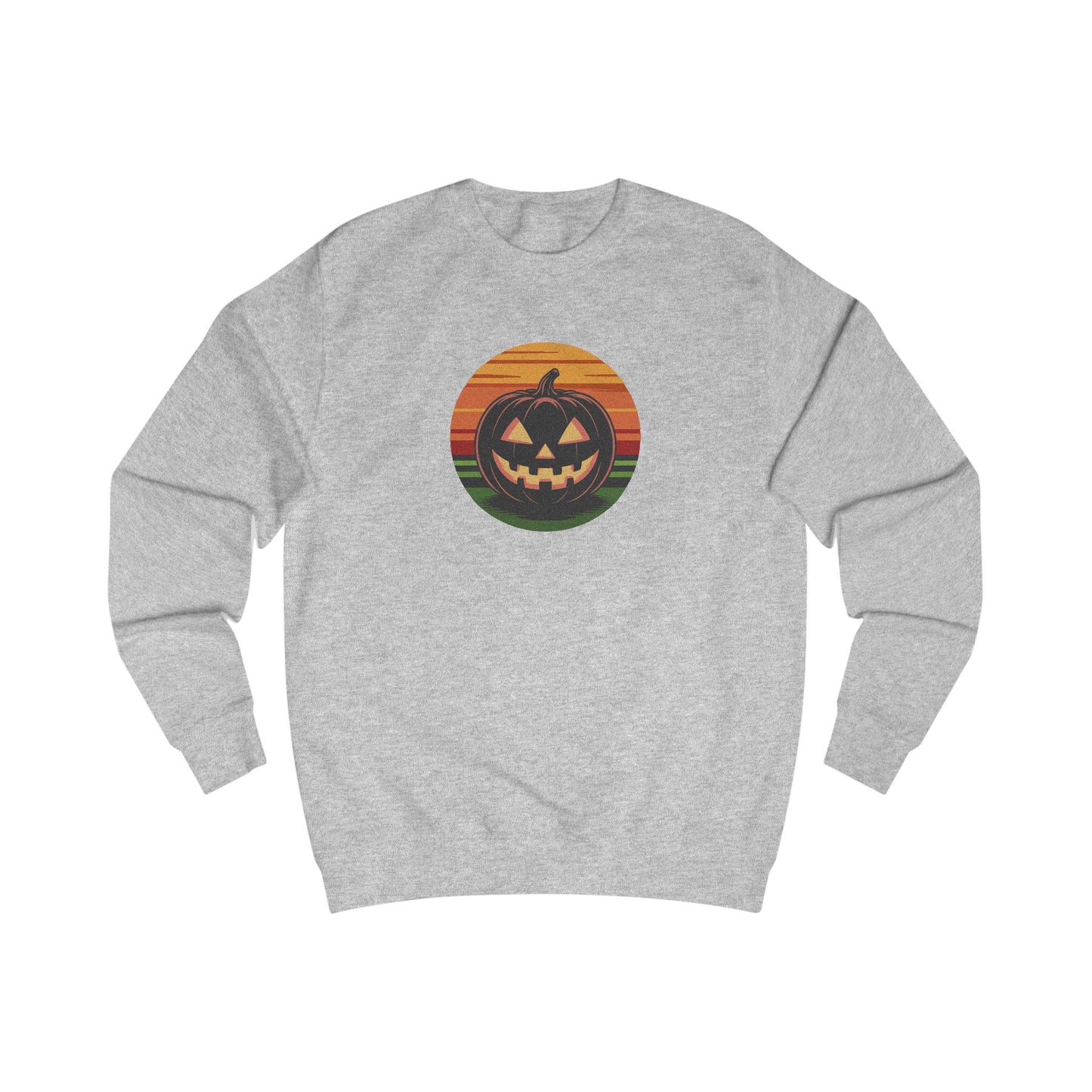 Retro Jack: Glowing Classic — Halloween Sunset Sweatshirt (Light)