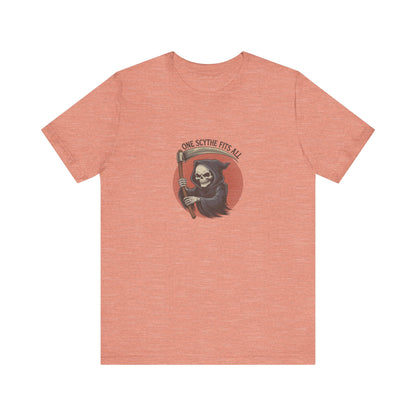 One Scythe Fits All — Grim Reaper Retro Tee (Light)