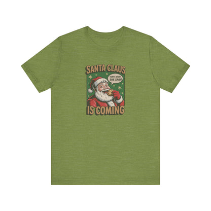 Santa Claus is Coming — Vintage Christmas Tee (Light)