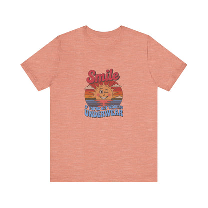 Smile If You’re Not Wearing Underwear — Retro Tee (Light)