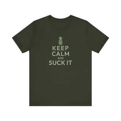 Keep Calm and Suck It — Psych Retro Tee (Dark)