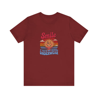 Smile If You’re Not Wearing Underwear — Retro Tee (Dark)