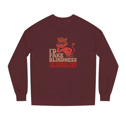 Fake Blindness? The Devil Made Me Do It! — Retro Sweatshirt (Dark)