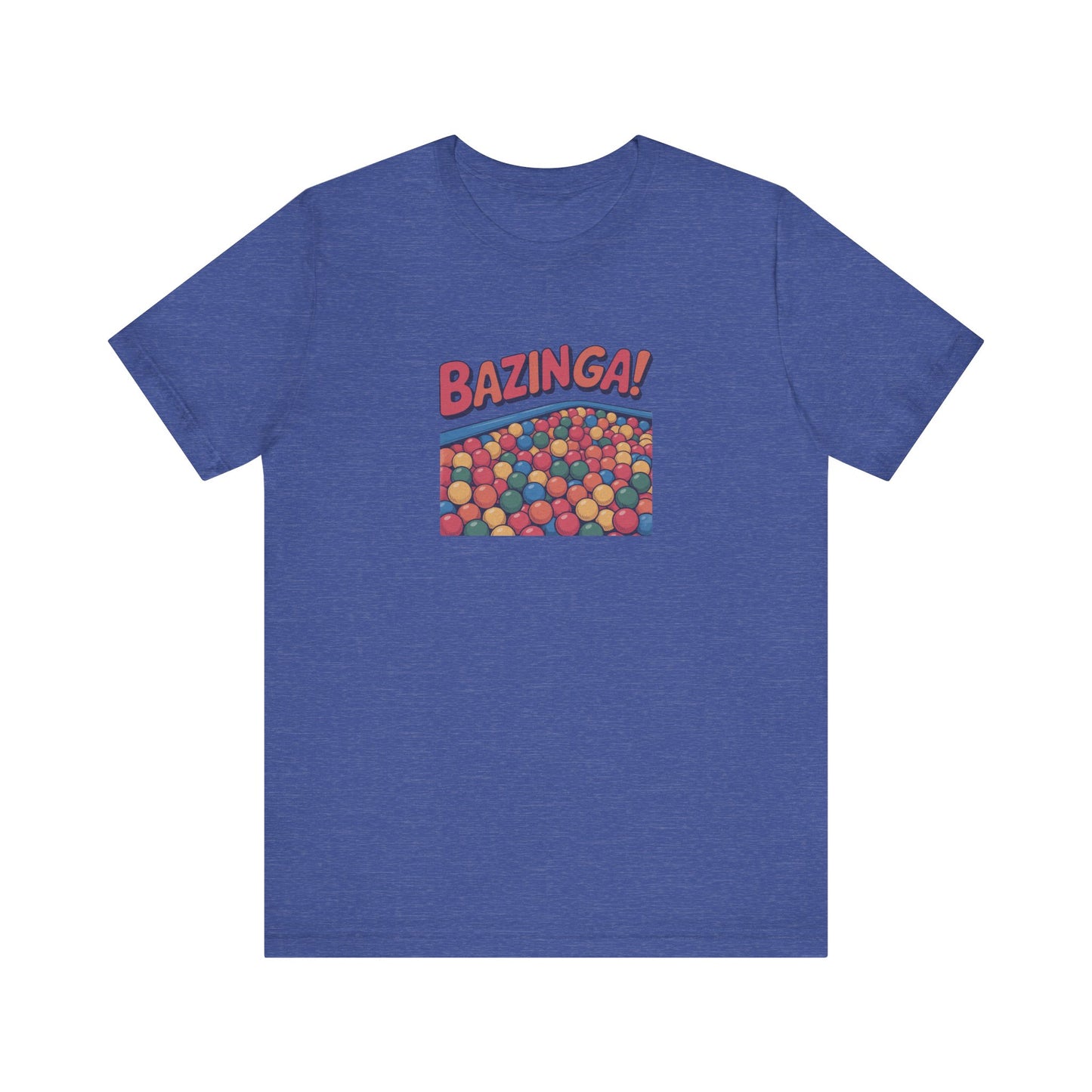 Bazinga! Ball Pit — Big Bang Theory Retro Tee (Dark)