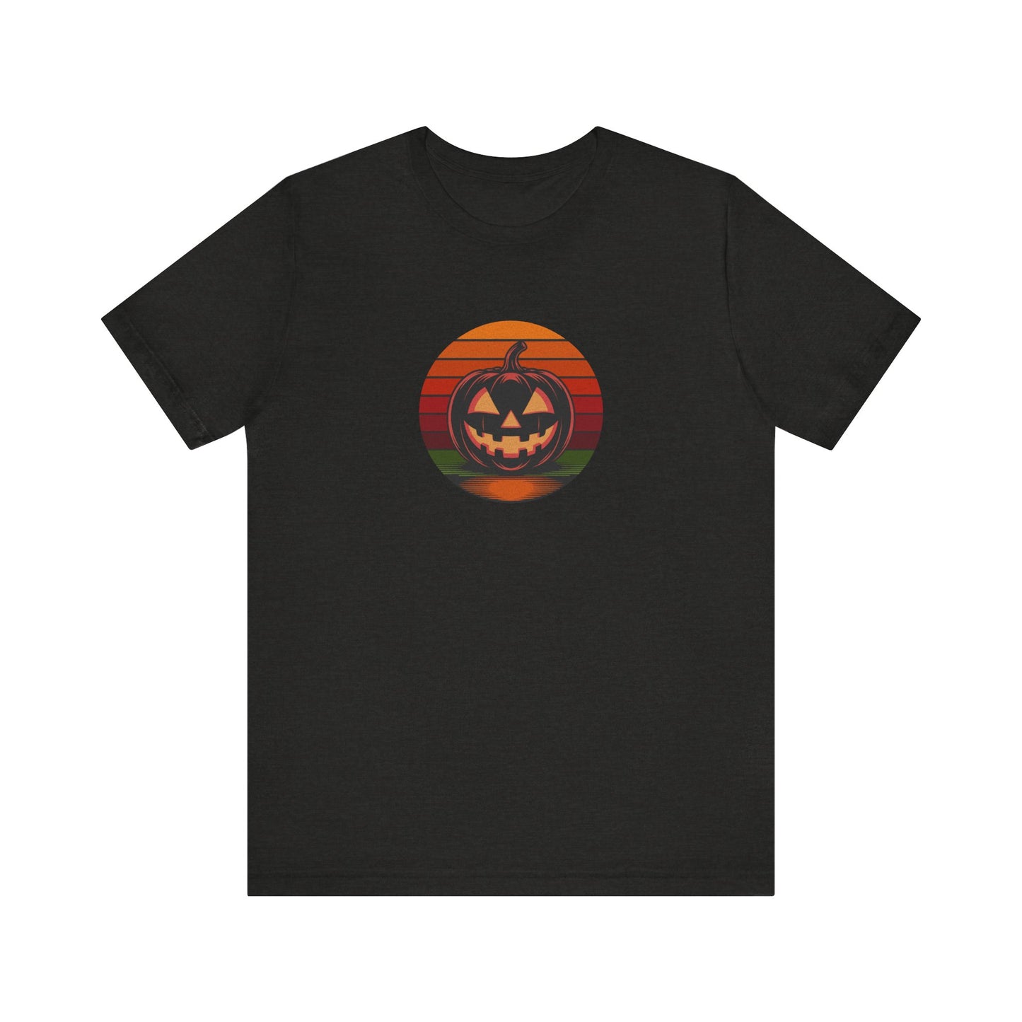 Retro Jack: Bold Grin — Halloween Sunset Tee (Dark)