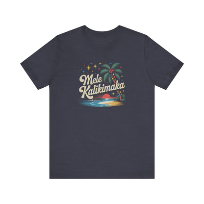 Mele Kalikimaka — Retro Hawaiian Christmas Tee (Dark)