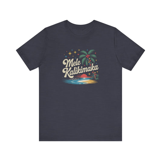 Mele Kalikimaka — Retro Hawaiian Christmas Tee (Dark)