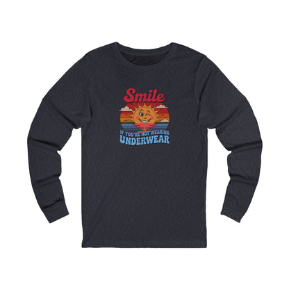 Smile If You’re Not Wearing Underwear — Retro Long Sleeve (Dark)