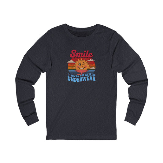 Smile If You’re Not Wearing Underwear — Retro Long Sleeve (Dark)