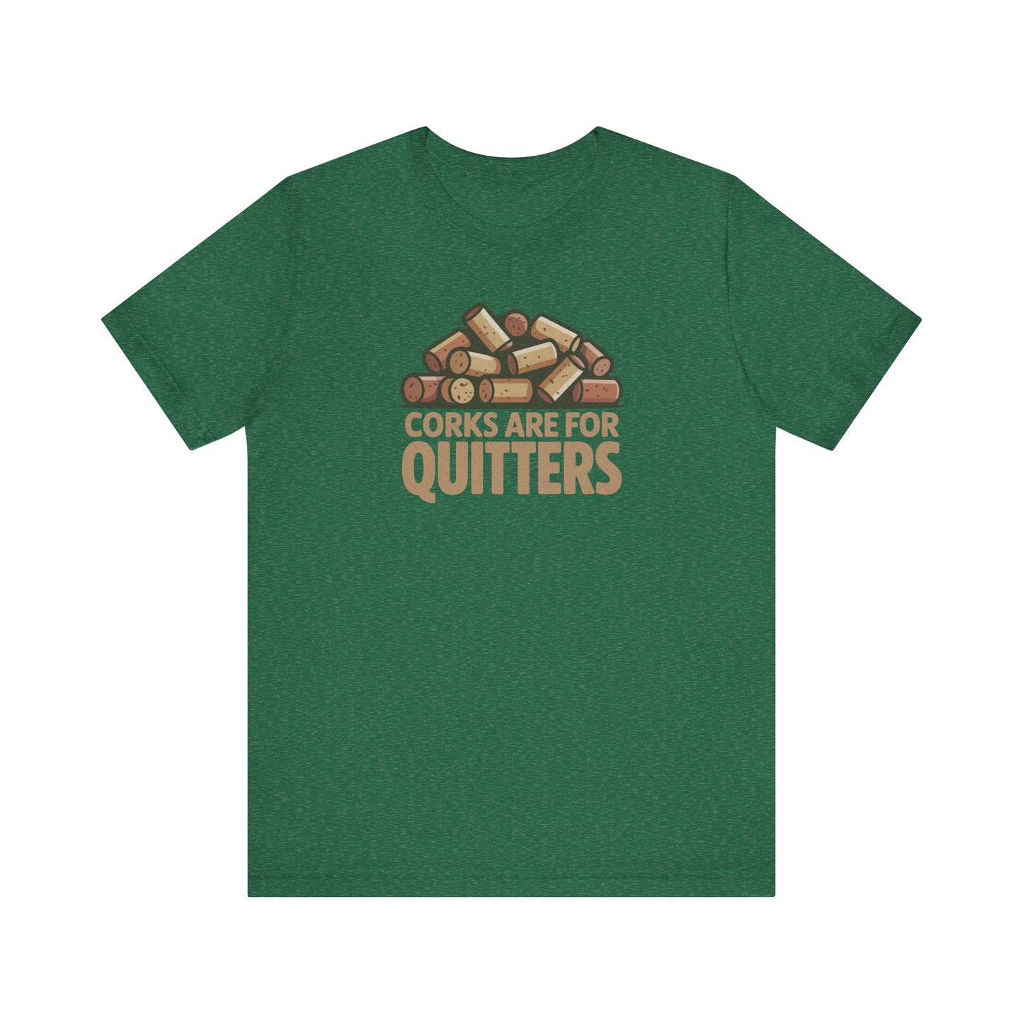 Corks Are For Quitters – Wine Lover Retro Tee (Dark)