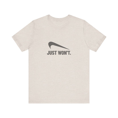 Just Won’t Athletic Parody — Retro Workout Tee (Light)