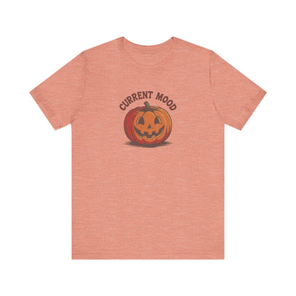 Current Mood (Classic Pumpkin) — Retro Halloween Tee (Light)