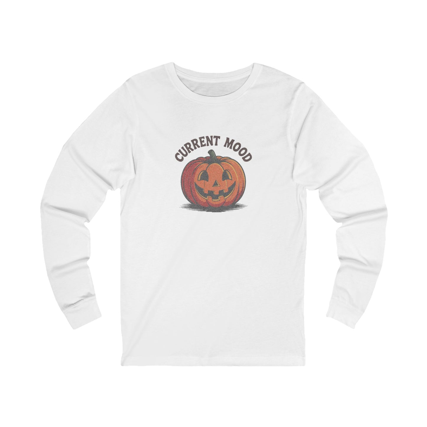 Current Mood (Classic Pumpkin) — Retro Halloween Long Sleeve (Light)