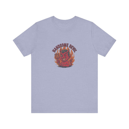 Handsome Devil — Fiery Retro Halloween Tee (Light)