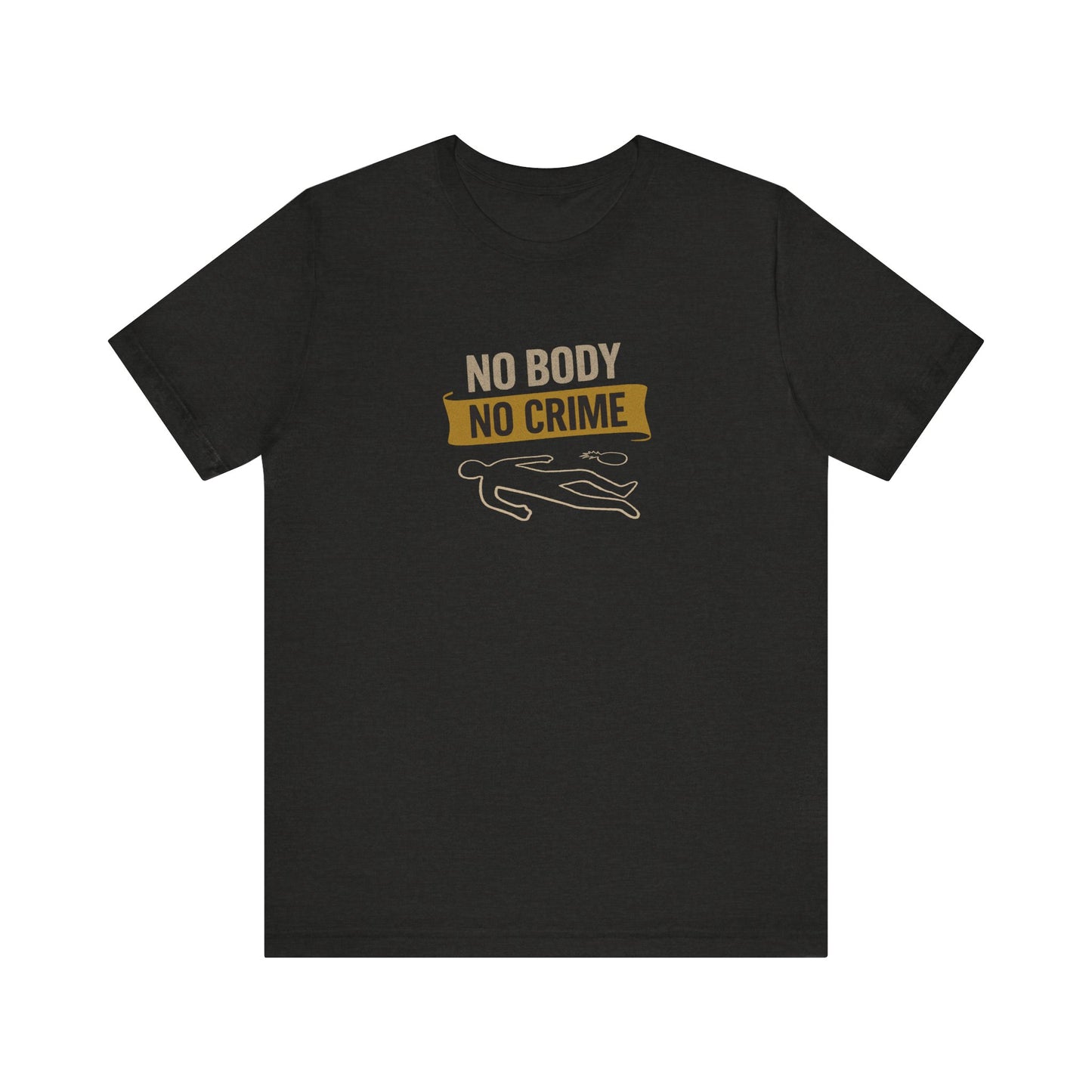 No Body, No Crime — Psych Crime Scene Retro Tee (Dark)