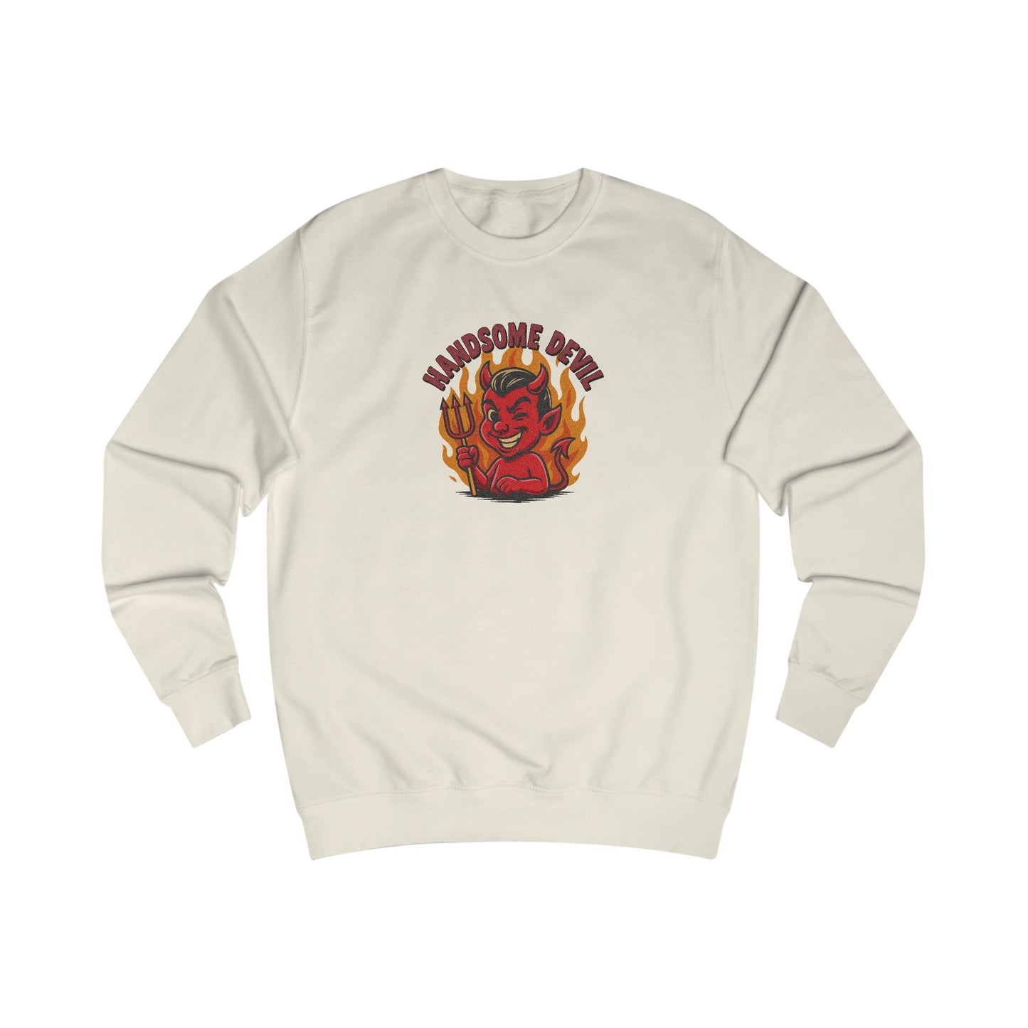 Handsome Devil — Fiery Retro Halloween Sweatshirt (Light)