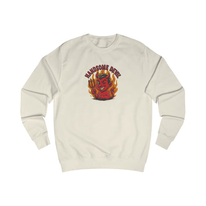 Handsome Devil — Fiery Retro Halloween Sweatshirt (Light)