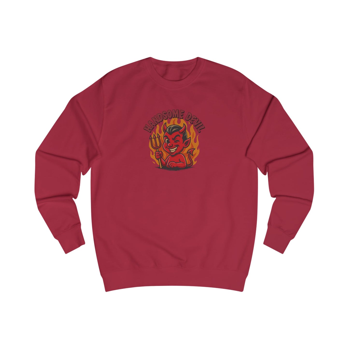 Handsome Devil — Fiery Retro Halloween Sweatshirt (Light)