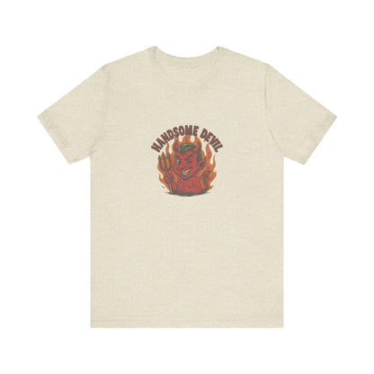 Handsome Devil — Fiery Retro Halloween Tee (Light)
