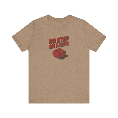 Go Step on a LEGO — Red Plastic Brick Retro Tee (Light)