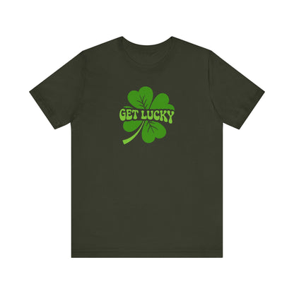 I’m Up All Night to Get Lucky — St. Patrick's Retro Tee (Dark)