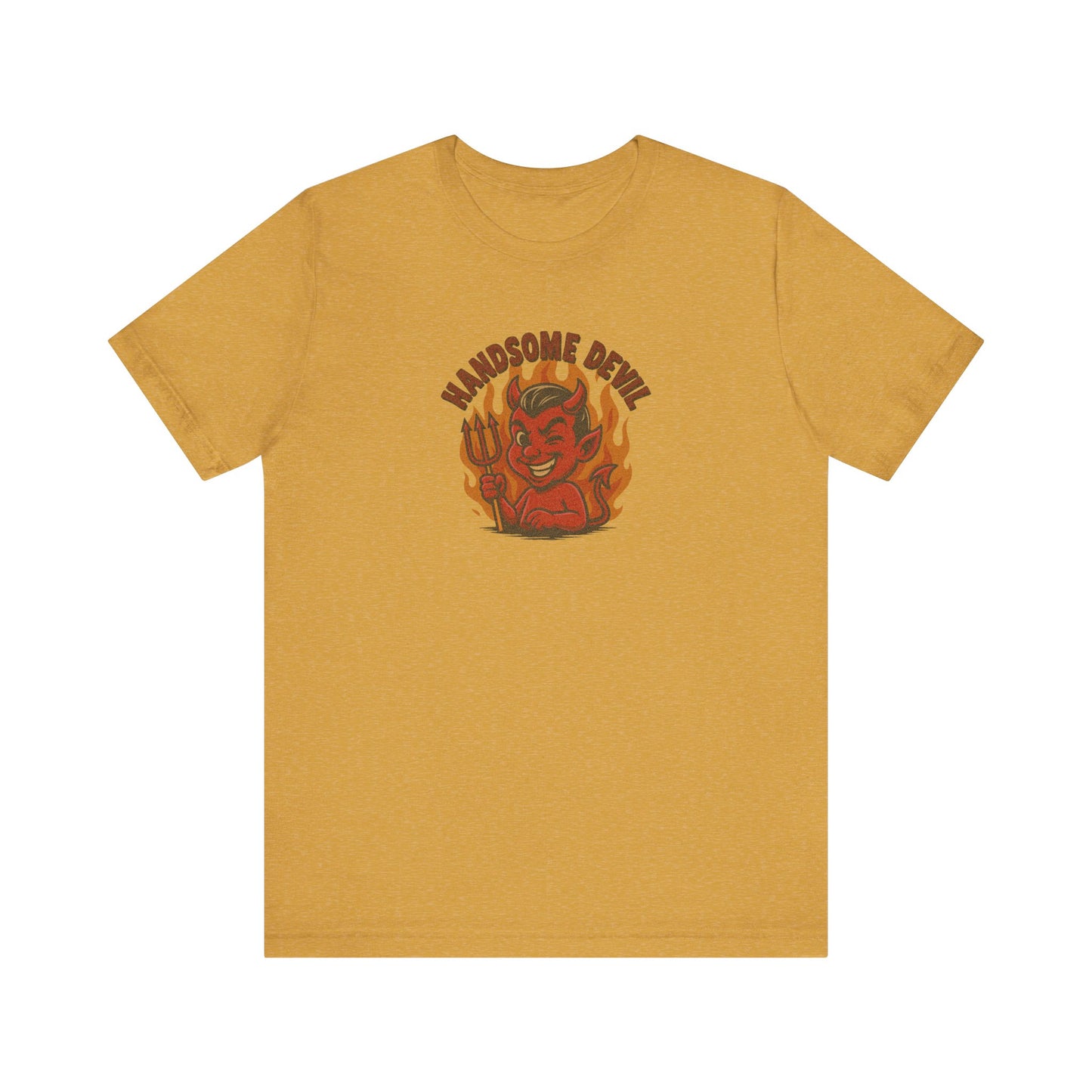 Handsome Devil — Fiery Retro Halloween Tee (Light)