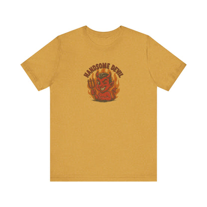 Handsome Devil — Fiery Retro Halloween Tee (Light)