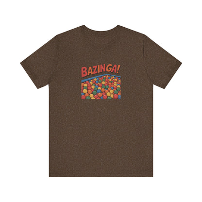 Bazinga! Ball Pit — Big Bang Theory Retro Tee (Dark)