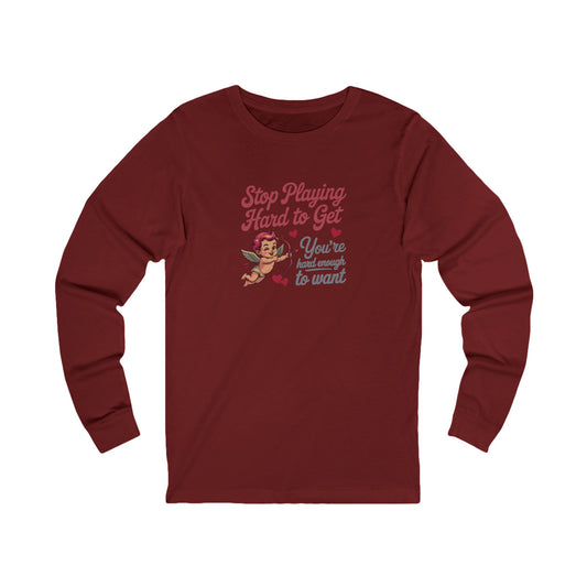 Stop Playing Hard to Get — Retro Cupid Long Sleeve (Dark)