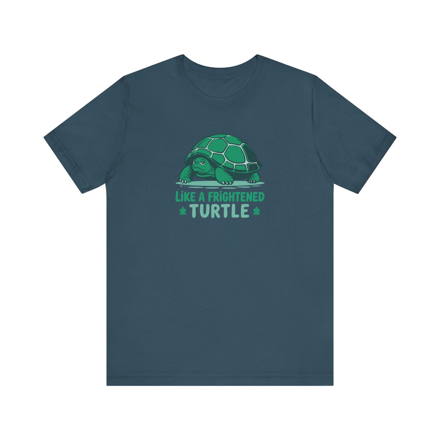 Like a Frightened Turtle — George Costanza Shrinkage Retro Tee (Dark)