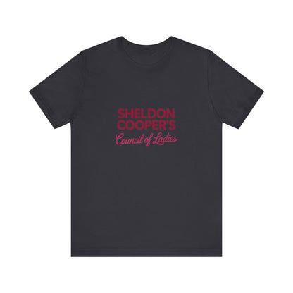 Sheldon Cooper’s Council of Ladies — TBBT Retro Tee (Dark)