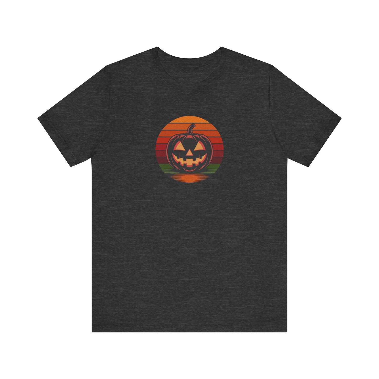 Retro Jack: Bold Grin — Halloween Sunset Tee (Dark)