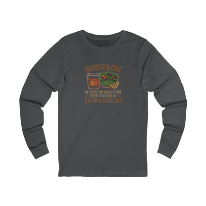Bourbon > Eating a Salad — Retro Long Sleeve (Dark)