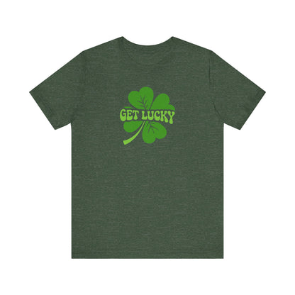 I’m Up All Night to Get Lucky — St. Patrick's Retro Tee (Dark)
