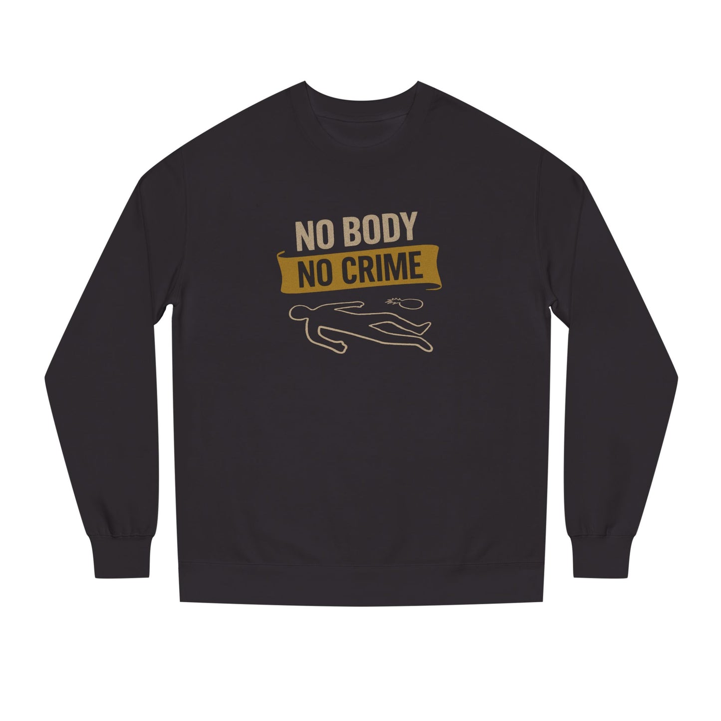 No Body, No Crime — Psych Crime Scene Retro Sweatshirt (Dark)